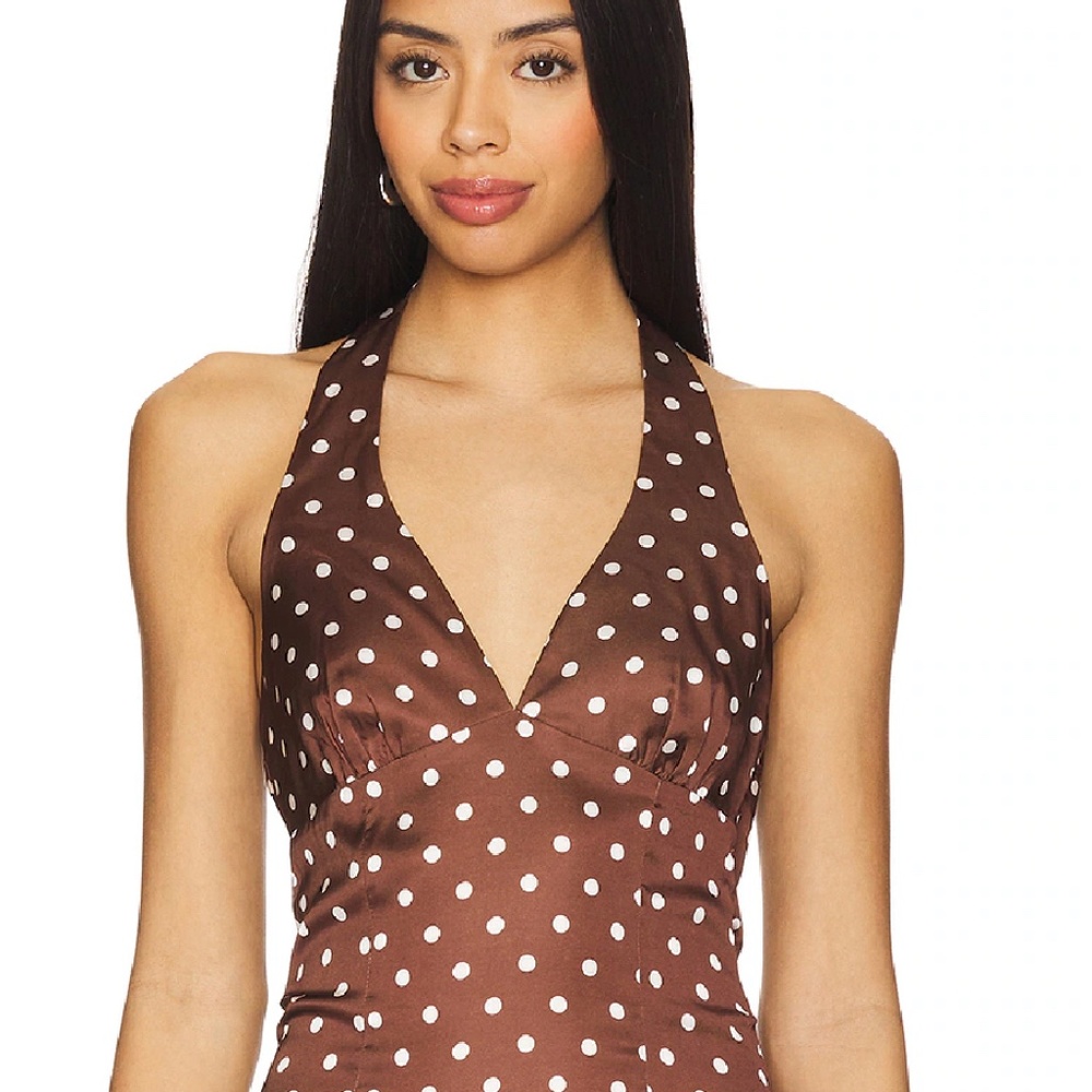 NWT Vivan Halter Top MORE TO COME (Brown Polka Dot)